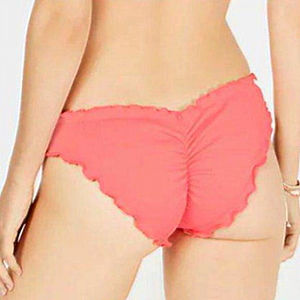Sundazed Solid Mermaid‎ Ruffle Bottoms Coral S